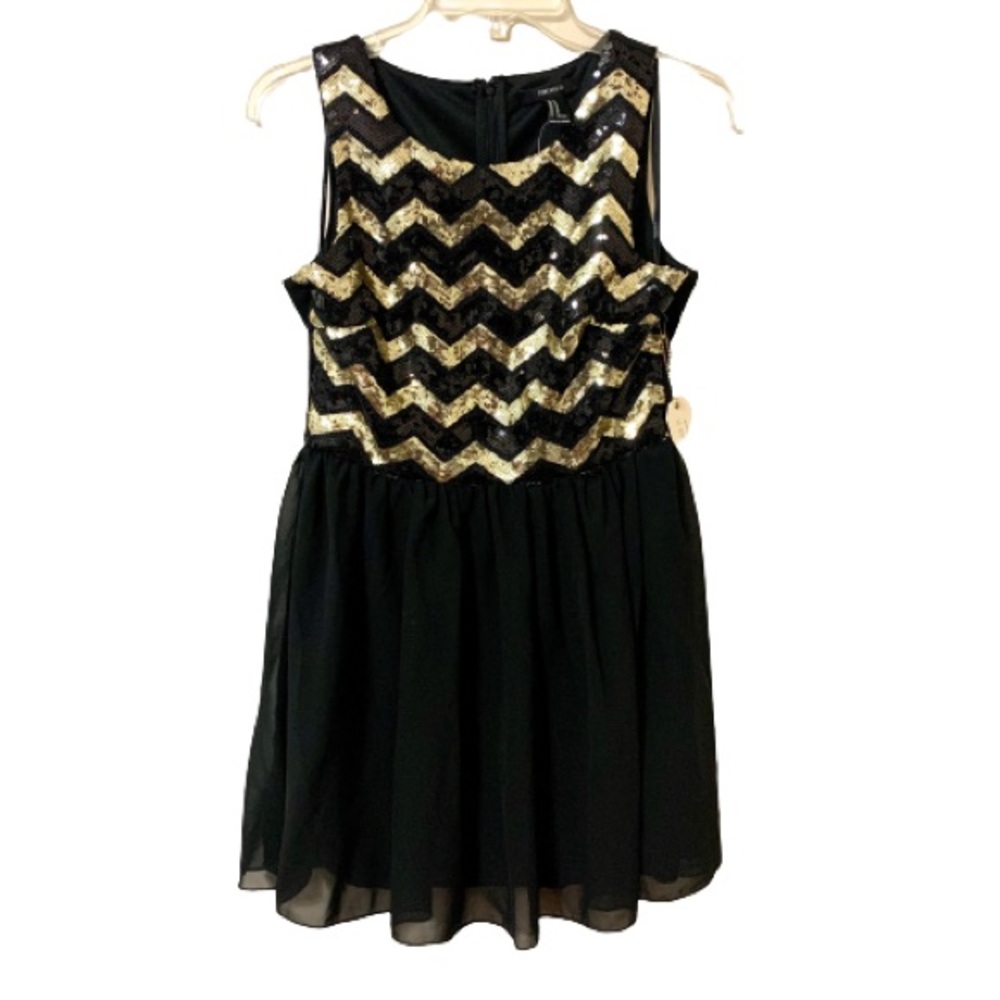 NWT Forever 21 Special Collection Sequins Dress - Black/Gold - Size Medium
